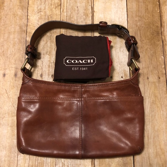 Coach Handbags - Coach Brown Leather Shoulder Bag 13” x 8” x 2”